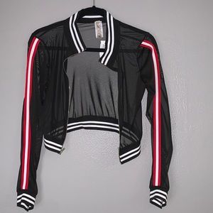 Mesh/see through, crop jacket
